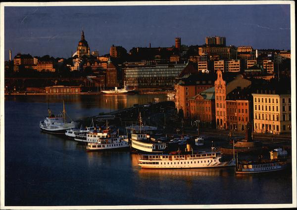 View of Harbor and City Stockholm Sweden