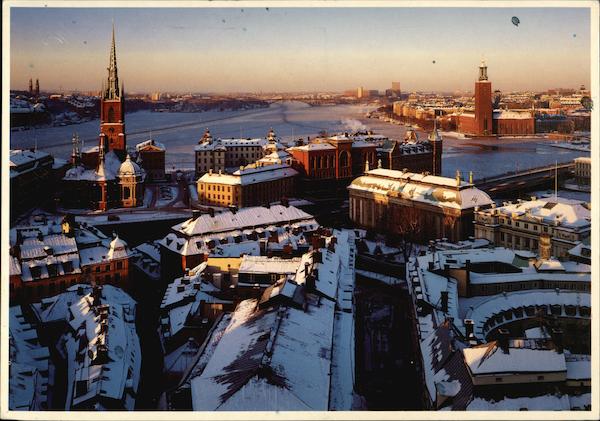 High Above Stockholm and the Stockholm City Hall Sweden