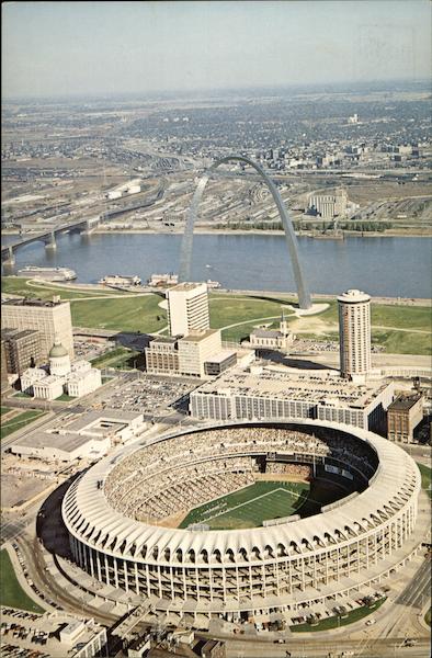 Civic Center Memorial Stadium and Gateway Arch St. Louis Missouri