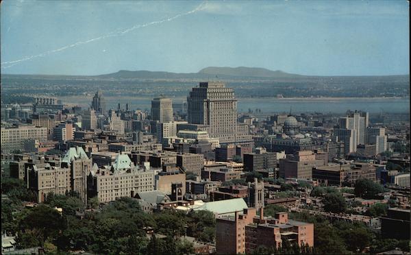View of Business District from Mount Royal Montreal QC Canada