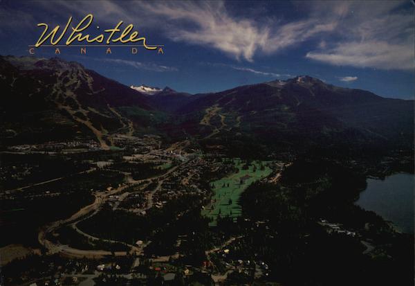 Aerial View of Town Whistler BC Canada British Columbia