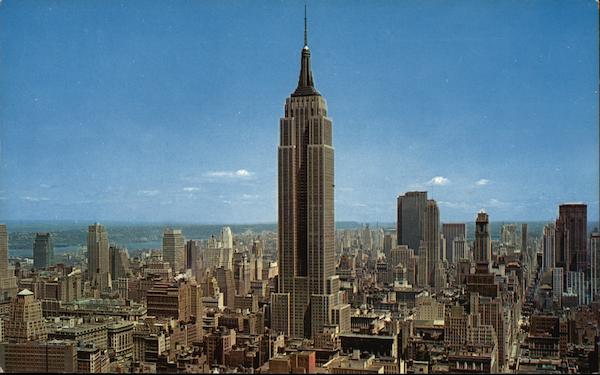 Uptown Skyline showing Empire State Building and R.C.A. Building New York