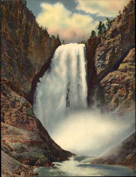 Lower Falls from Below Yellowstone National Park Montana