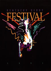 Kentcky Derby Festival Poster - 1991 Large Format Postcard