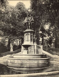 Statue of Comtes d'Egmont and De Hornes Large Format Postcard