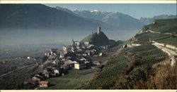 View over the Town Saillon, Switzerland Large Format Postcard Large Format Postcard