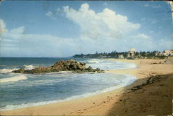 Puerto Rico Has Many Beautiful Bathing Beaches Large Format Postcard