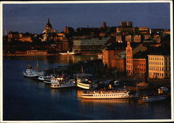 View of Harbor and City Large Format Postcard