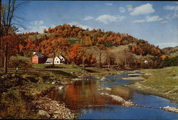 New England Farm in the Fall - White River South Royalton, VT Large Format Postcard Large Format Postcard