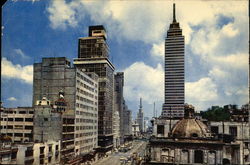 Torre Latino Americana y Ave. San Juan de Letran Large Format Postcard