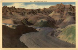 Badlands of South Dakota Scenic, SD Large Format Postcard Large Format Postcard