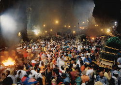 A Swirling Crowd of Hindu Worshippers Large Format Postcard
