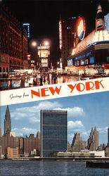 Night and Day Views New York, NY Large Format Postcard Large Format Postcard
