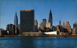 Mid-Manhattan Skyline from Across the East River Large Format Postcard