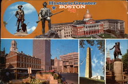 Historic Greater boston '76 Large Format Postcard