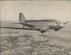 Braniff Airways Super B-Liner in Flight Large Format Postcard