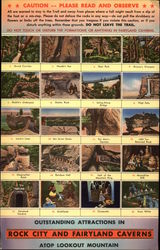 Rock City and Fairyland Caverns - Lookout Mountain Large Format Postcard
