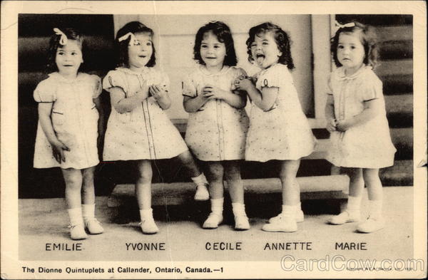 The Dionne Quintuplets Callander Canada Children
