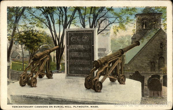 Tercentenary Cannons on Burial Hill Plymouth Massachusetts