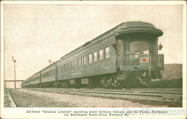 All-Steel Oriental Limited Trains, Railroad