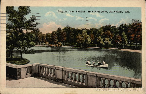 Lagoon from Pavilion, Humboldt Park Milwaukee Wisconsin