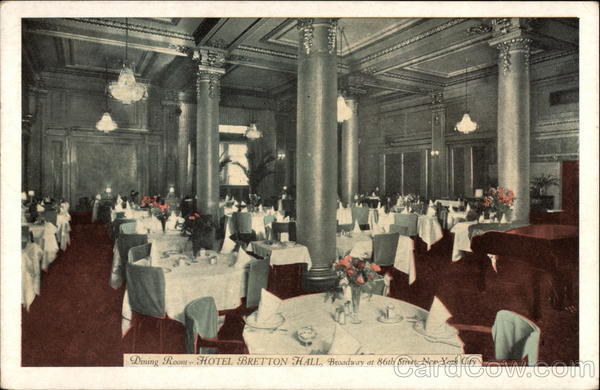 Dining Room, Hotel Bretton Hall, Broadway at 86th St New York
