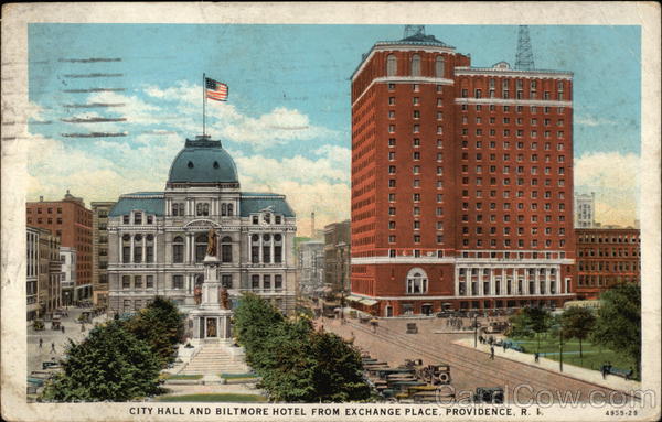 City Hall and Biltmore Hotel from Exchange Place Providence Rhode Island