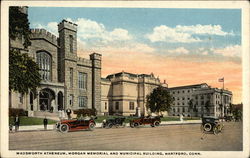 Wadsworth Atheneum, Morgan Memorial and Municipal Building Hartford, CT Postcard Postcard