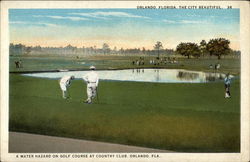 A Water Hazard on Golf Course at Country Club Postcard