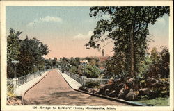 Bridge Over Minnehaha Creek to Soldiers' Home Postcard