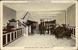 Nan-Ces-O-Wee Hotel Lobby Sebring, FL Postcard Postcard