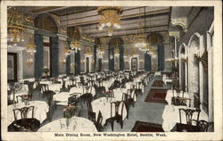 Main Dining Room, New Washington Hotel Postcard