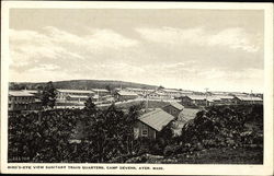 Bird's-Eye View Sanitary Train Quaraters, Camp Devens Postcard