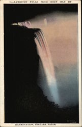 Falls Illuminated at Night Niagara Falls, NY Postcard Postcard