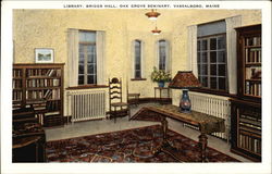 Oak Grove Seminary - Briggs Hall, Library Postcard