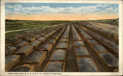 Iron Ore Cars in D. M. & N.R.R. Yards Proctor, MN Postcard Postcard