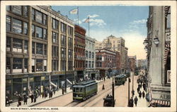 Main Street Springfield, MA Postcard Postcard