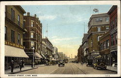 Market Street Lynn, MA Postcard Postcard