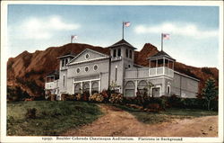 Chautauqua Auditorium, Flatirons in Background Postcard