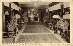 Entrance Lobby, Hotel Medford Postcard