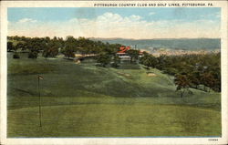 Looking Up Fairway, Pittsburg Country Club and Golf Links Postcard