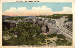 Torrey Pines Lodge and Highway Postcard