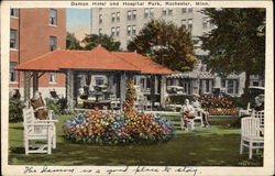 Damon Hotel and Hospital Park Rochester, MN Postcard Postcard