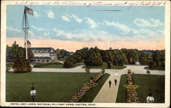 Hotel and Lawn, National Military Home Dayton, OH Postcard Postcard