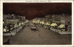 Broadway at Night Rochester, MN Postcard Postcard