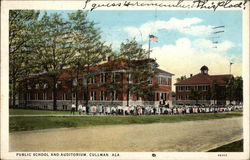 Public School and Auditorium Cullman, AL Postcard Postcard