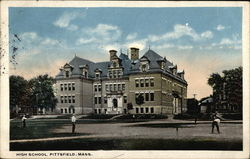 View of High School Building Pittsfield, MA Postcard Postcard