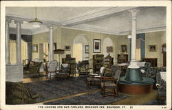 The Lounge and Sun Parlors, Brandon Inn Postcard