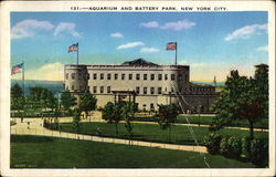 Aquarium and Battery Park New York, NY Postcard Postcard
