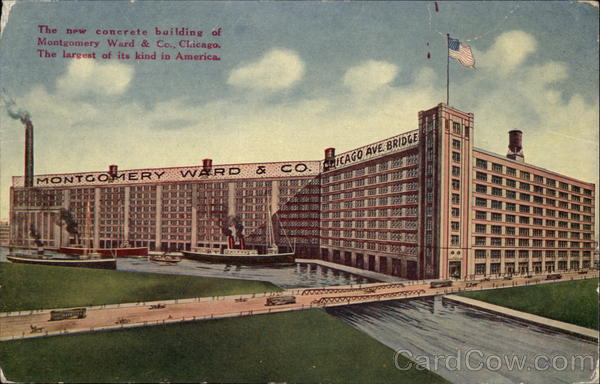 The New Concrete Building of Montgomery Ward & Co Chicago Illinois